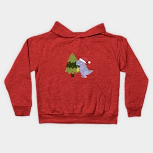 Dino and Christmas tree Kids Hoodie